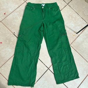 Mid-Rise Denim Cargo Pants🫒